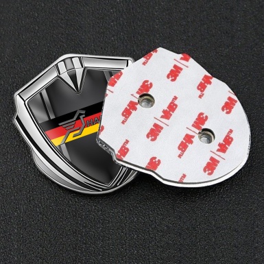 Hamann Emblem Trunk Badge Silver Metal Frame Germany Flag Edition