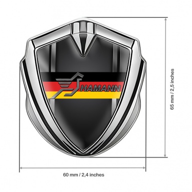 Hamann Emblem Trunk Badge Silver Metal Frame Germany Flag Edition
