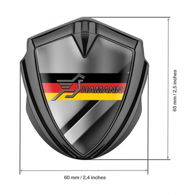 Hamann Emblem Self Adhesive Graphite Polished Surface Germany Flag Edition