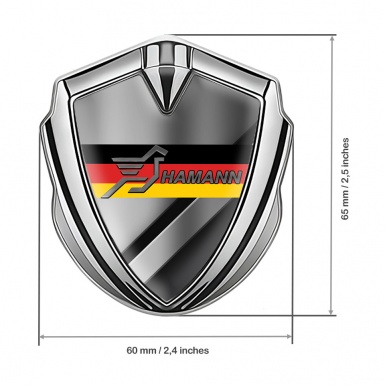 Hamann Emblem Self Adhesive Silver Polished Surface Germany Flag Edition