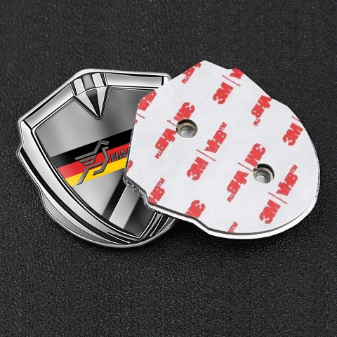 Hamann Emblem Self Adhesive Silver Polished Surface Germany Flag Edition