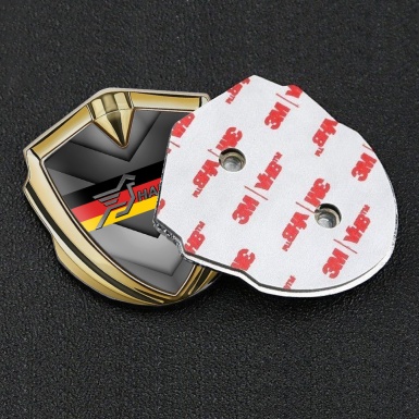Hamann Domed Emblem Gold Arrow Pattern Germany Flag Edition