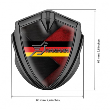 Hamann Bodyside Domed Emblem Graphite Red Panel Germany Flag Motif