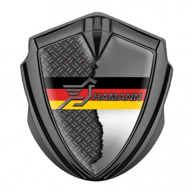 Hamann Emblem Metal Badge Graphite Torn Treadplate Germany Flag Motif