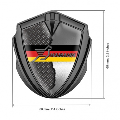 Hamann Emblem Metal Badge Graphite Torn Treadplate Germany Flag Motif