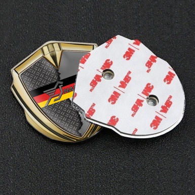 Hamann Emblem Metal Badge Gold Torn Treadplate Germany Flag Motif
