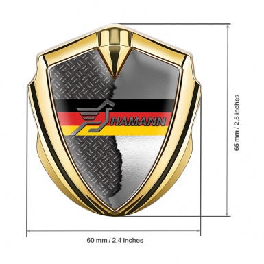 Hamann Emblem Metal Badge Gold Torn Treadplate Germany Flag Motif