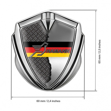 Hamann Emblem Metal Badge Silver Torn Treadplate Germany Flag Motif
