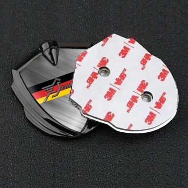 Hamann 3d Emblem Badge Graphite Brushed Steel Germany Flag Motif