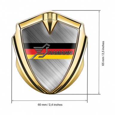 Hamann 3d Emblem Badge Gold Brushed Steel Germany Flag Motif