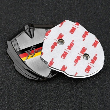 Hamann Silicon Emblem Graphite Perforated Frame Germany Tricolor Design
