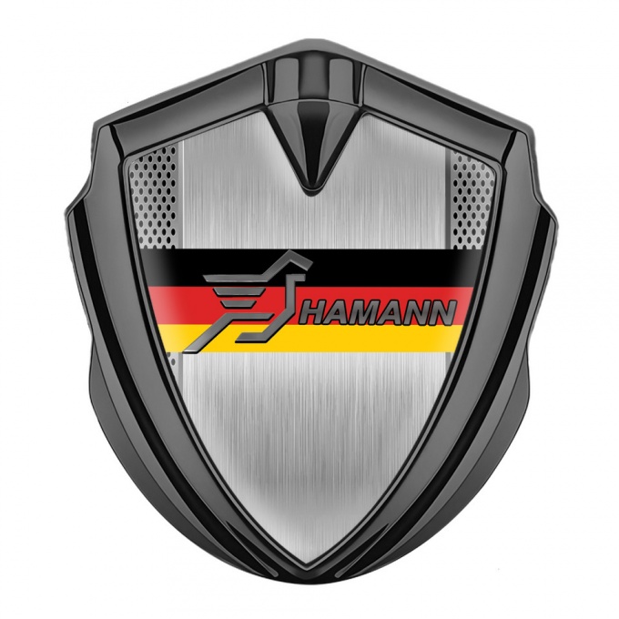 Hamann Silicon Emblem Graphite Perforated Frame Germany Tricolor Design