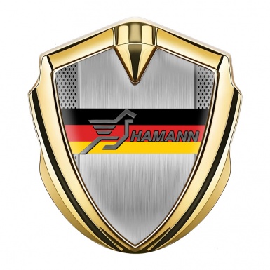 Hamann Silicon Emblem Gold Perforated Frame Germany Tricolor Design