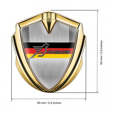 Hamann Silicon Emblem Gold Perforated Frame Germany Tricolor Design
