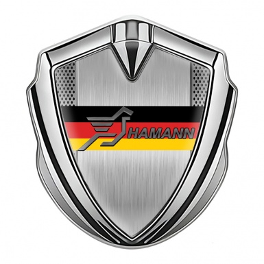 Hamann Silicon Emblem Silver Perforated Frame Germany Tricolor Design
