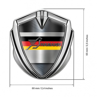 Hamann Badge Self Adhesive Silver Brushed Steel Germany Tricolor Edition