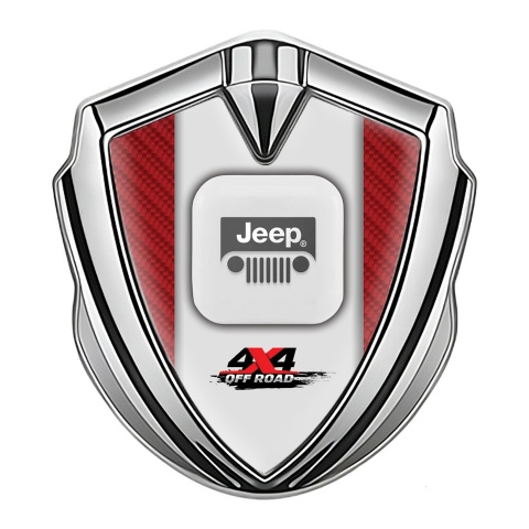 Jeep Bodyside Domed Emblem Silver Red Carbon Frame Offroad Design