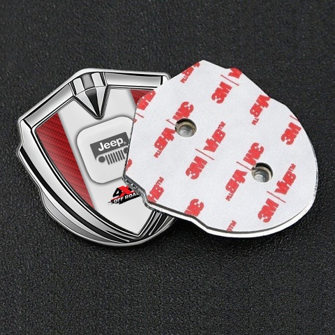 Jeep Bodyside Domed Emblem Silver Red Carbon Frame Offroad Design