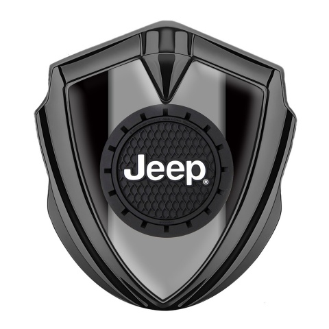 Jeep 3d Emblem Badge Graphite Black Engraved Circle Logo Design