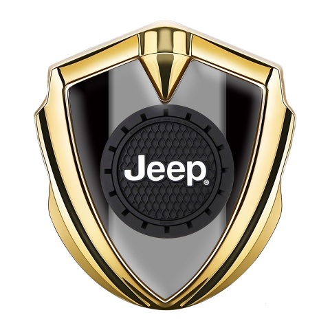 Jeep Emblem Aufkleber Autozubehor Goldtonfarbe Schwarz Hintergrund mit Rundes Logo