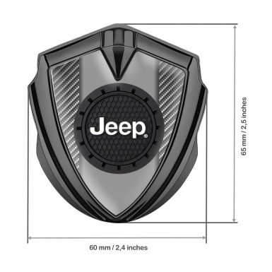 Jeep Emblem Silicon Badge Graphite Light Carbon Engraved Circle Logo