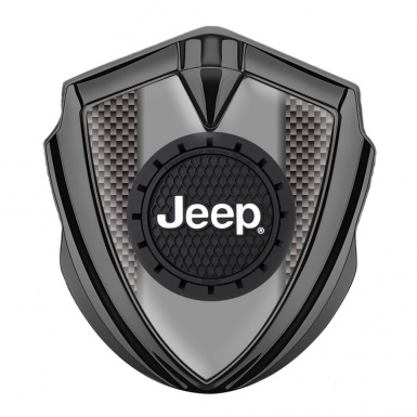 Jeep Emblem Fender Badge Graphite Carbon Fiber Engraved Circle Logo