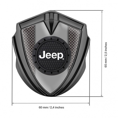 Jeep Emblem Fender Badge Graphite Carbon Fiber Engraved Circle Logo