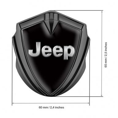 Jeep Emblem Ornament Graphite Black Base Classic Steel Logo Design