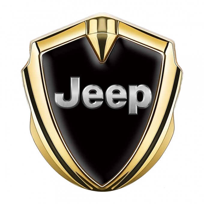 Jeep Emblem Ornament Gold Black Base Classic Steel Logo Design