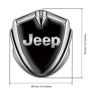 Jeep Emblem Ornament Silver Black Base Classic Steel Logo Design