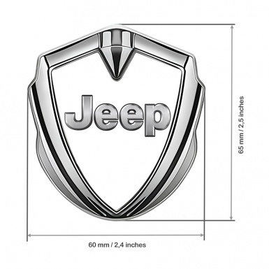 Jeep Bodyside Domed Emblem Silver White Base Classic Steel Logo Design