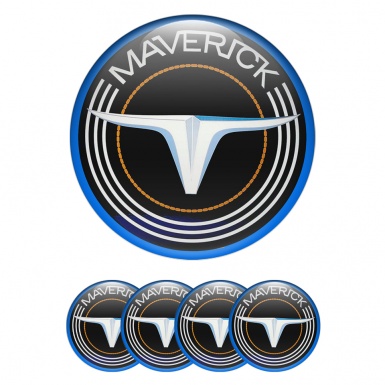 Ford Maverick Emblems for Center Caps Black Navy Logo