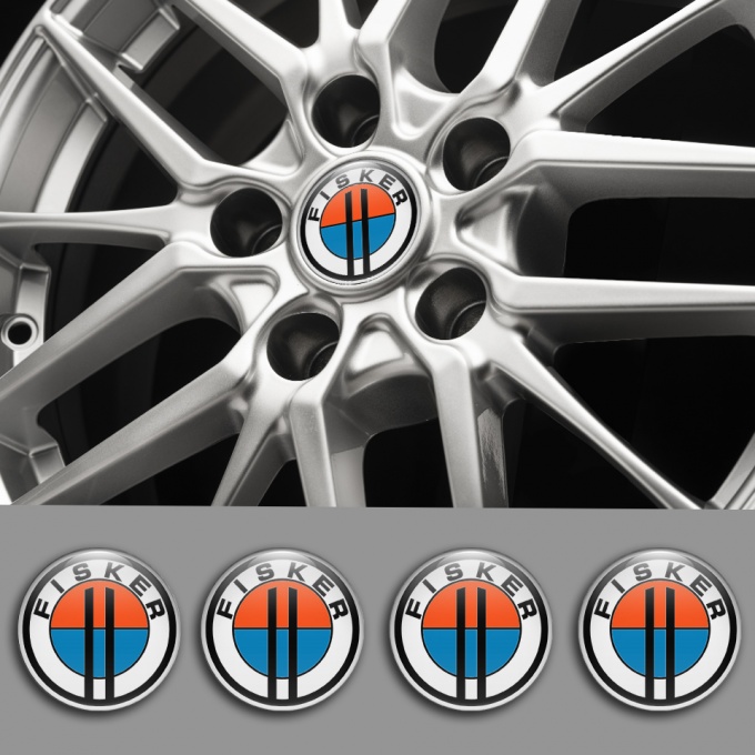 Karma Fisker Wheel Emblems for Center Caps White Logo | Wheel Emblems ...