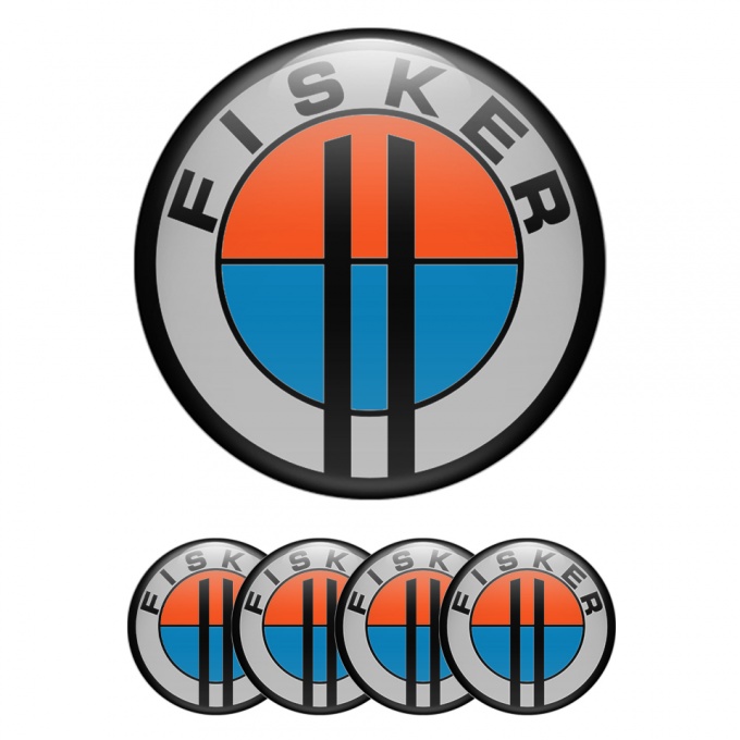 Karma Fisker Wheel Emblems for Center Caps Grey Logo