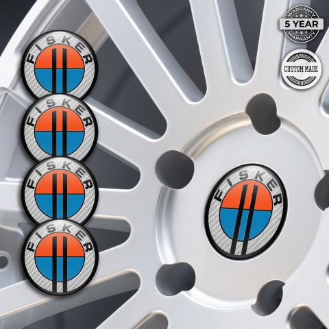 Karma Fisker Wheel Emblems for Center Caps Light Carbon Logo