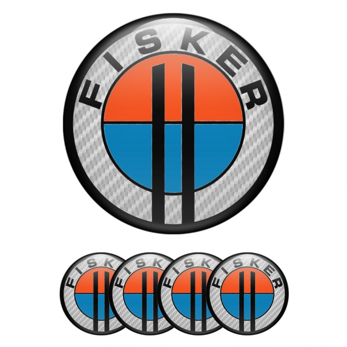 Karma Fisker Wheel Emblems for Center Caps Light Carbon Logo