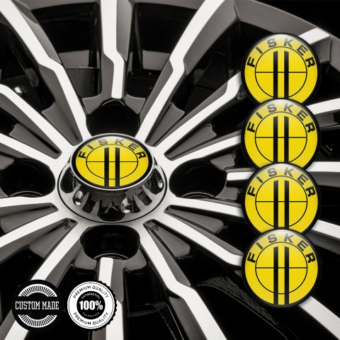 Karma Fisker Emblems for Wheel Center Caps Yellow Logo