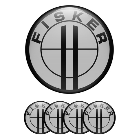 Karma Fisker Silicone Emblems for Wheel Center Caps Grey Logo