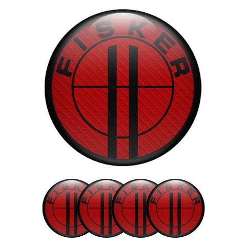 Karma Fisker Emblem for Wheel Center Caps Red Carbon Edition