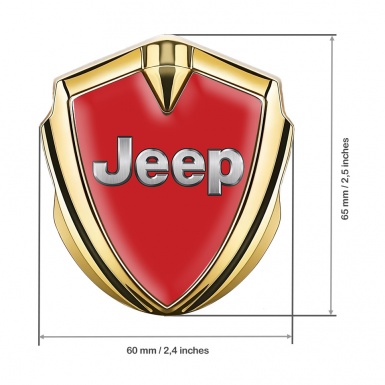 Jeep Emblem Abzeichen selbstklebend Goldtonfarbe Rote Design