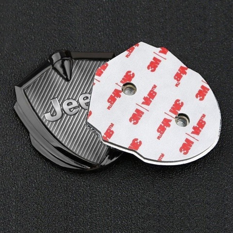 Jeep 3d Emblem Badge Graphite Light Carbon Classic Steel Logo Design