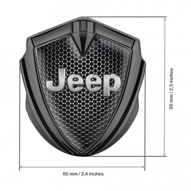 Jeep Selbstklebendes Metallaufkleber Emblem Graphit Tonfarbe Perforierter Stahl Design 