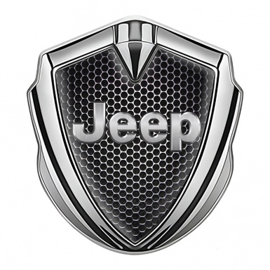 Jeep Selbstklebendes Metallaufkleber Emblem Silbertonfarbe Perforierter Stahl Design