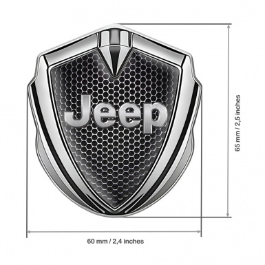 Jeep Selbstklebendes Metallaufkleber Emblem Silbertonfarbe Perforierter Stahl Design