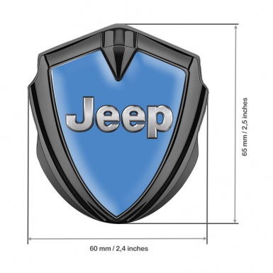 Jeep Emblem Logo Schriftzug Aufkleber Graphit Tonfarbe Blau Design 