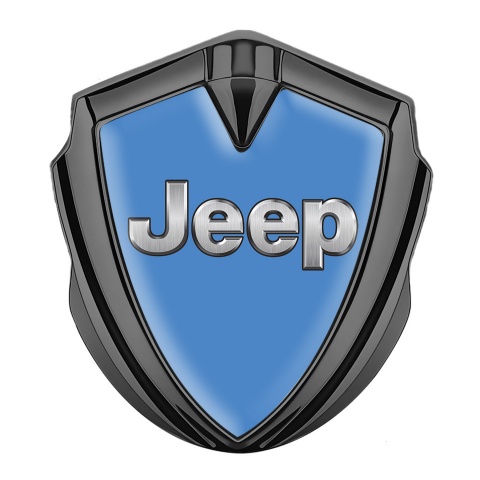 Jeep Emblem Car Badge Graphite Glacial Blue Classic Steel Logo Edition