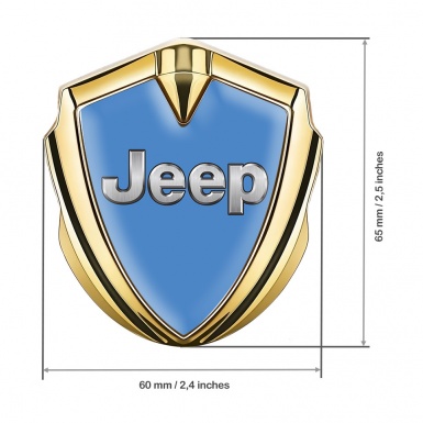 Jeep Emblem Logo Schriftzug Aufkleber Goldtonfarbe Blau Design