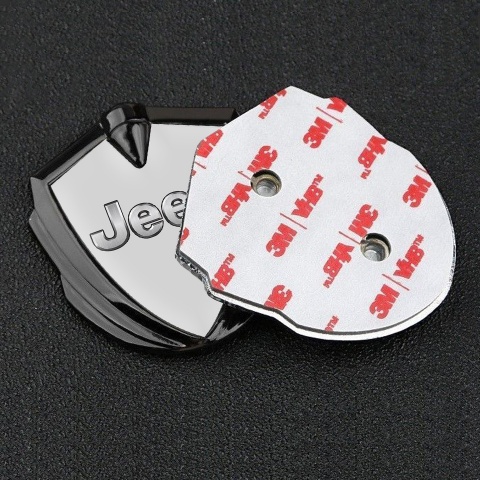 Jeep Bodyside Emblem Self Adhesive Graphite Moon Grey Classic Steel Logo