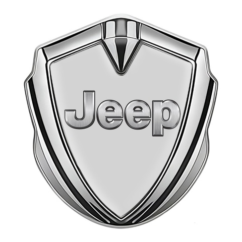 Jeep Bodyside Emblem Self Adhesive Silver Moon Grey Classic Steel Logo