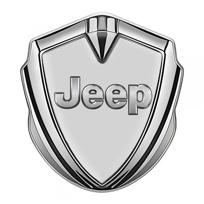 Jeep Seitenflugel Emblem Aufkleber Silbertonfarbe Grau Design